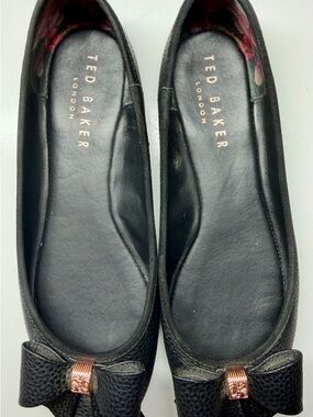 Ted Baker Sually Black Pebble Leather Ballet Flats – EU 37 / US 6